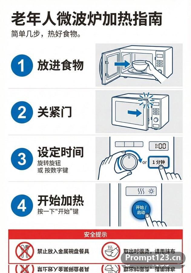 老年人友好的操作指南信息图