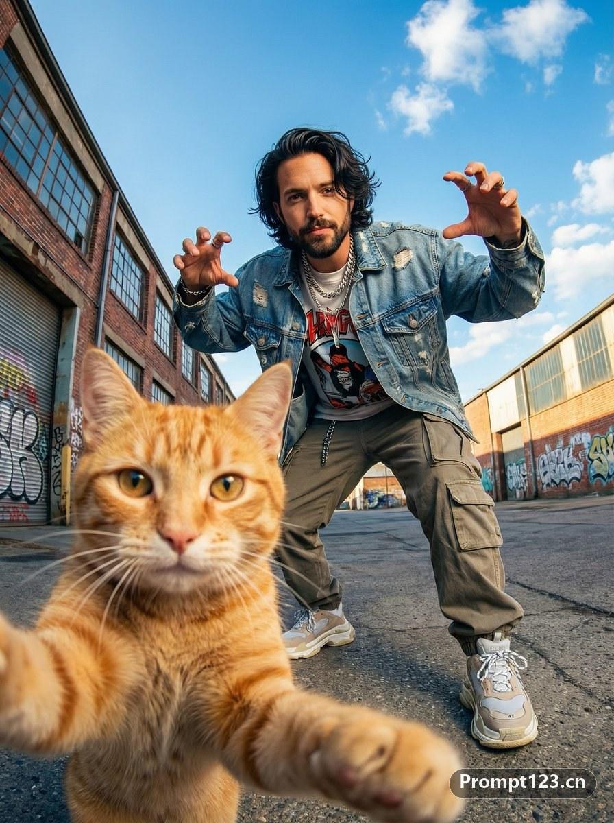 调皮猫街头时刻