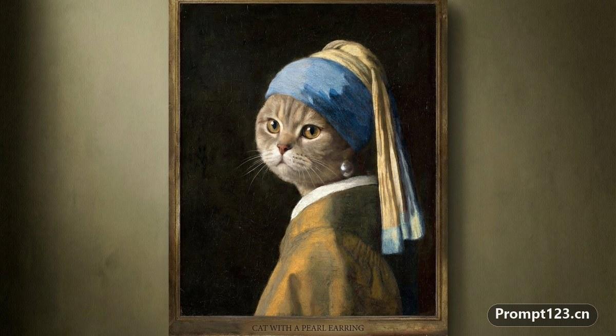 戴珍珠耳环的猫猫