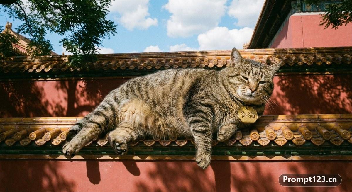 真实摄影风格，一只肥胖的狸花猫
