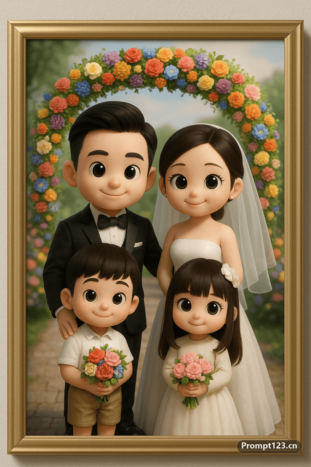 全家福婚纱照Q版转换