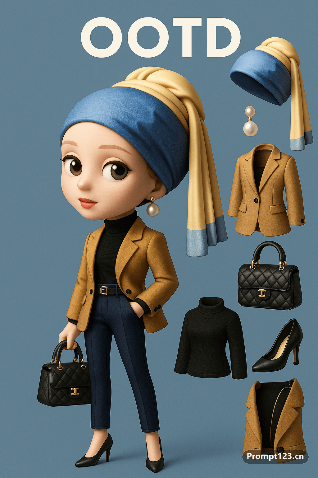 名画人物OOTD